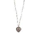 Necklace with pendant (rd. 2cm) / 23-0043