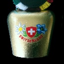 Glocke mit Aufkleber 'Switzerland' (7x21cm) / 93-0100-01