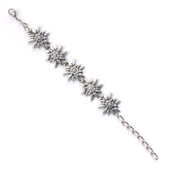 Armband mit 5 Edelweiss (2x19cm) / 23-0101