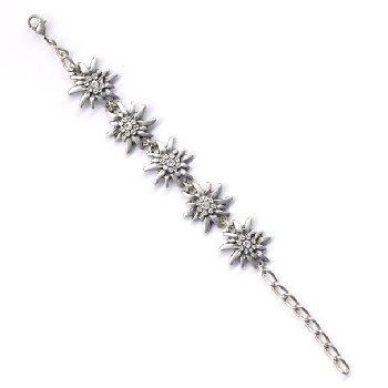 Armband mit 5 Edelweiss (2x20cm) / 23-0102