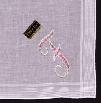Handkerchiefs embroidered (sq. 32x32cm) / 81-0314-F