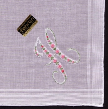 Handkerchiefs embroidered (sq. 32x32cm) / 81-0314-H