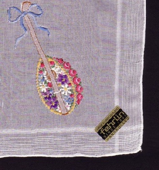 Handkerchiefs embroidered (sq. 32x32cm) / 81-0398