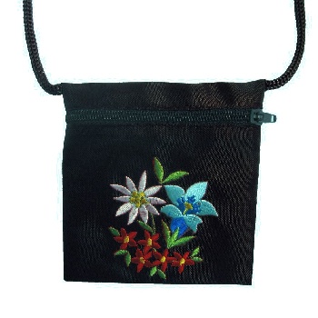 Geldtasche bestickt (9x9cm) / 92-1003-06