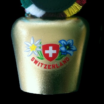 Glocke mit Aufkleber 'Switzerland' (5x13cm) / 93-0100-01