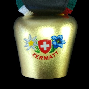 Glocke mit Aufkleber 'Zermatt' (4x10cm) / 93-0100-06