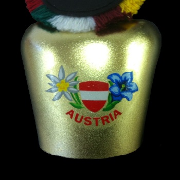Glocke mit Aufkleber 'Austria' (4x10cm) / 93-0101-20