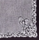 Handkerchiefs with guipure lace (sq. 29x29cm) / 20-1042