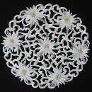 Doilies embroidered (rd. 10cm) / 80-1455
